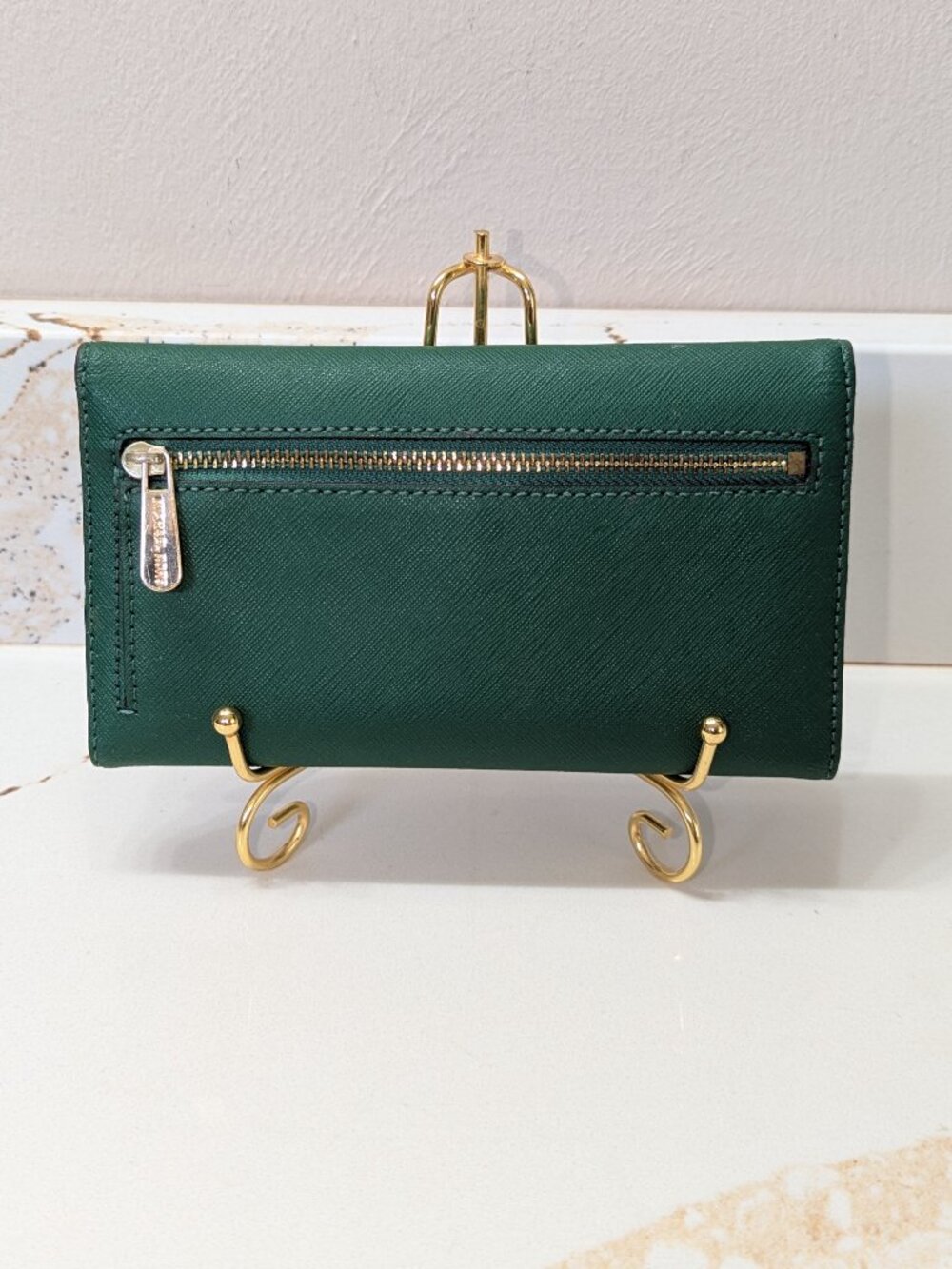 Michael Kors Forest Green long wallet, EUC - Picture 7 of 8